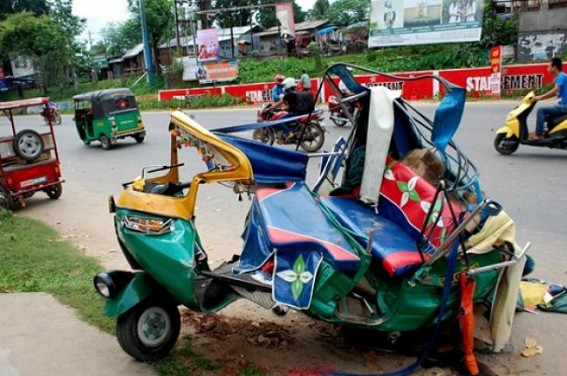 Road mishap injures three critically at Assam- Agartala road